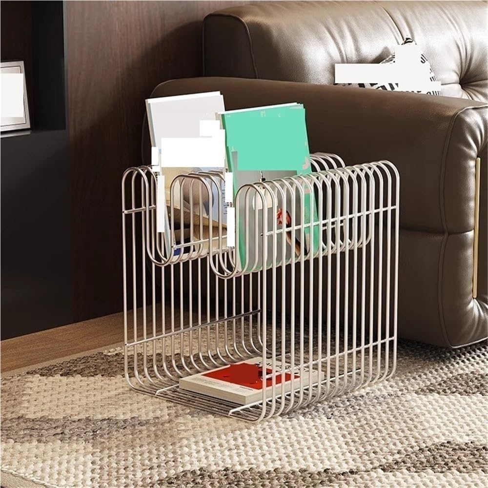 Metal Side Table, Modern Minimalist End Table, Small Bedside Table for Living Room, Bedroom, Office, Home Decor(Red)
