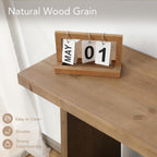 HOKYHOKY Wood Console Table for Entryway, 43.3" Farmhouse Entryway Table with Storage Shelf, Solid Wood Tabletop Rustic Narrow Skinny Sofa Table for Living Room, Hallway, Entryway, Foyer, Brown