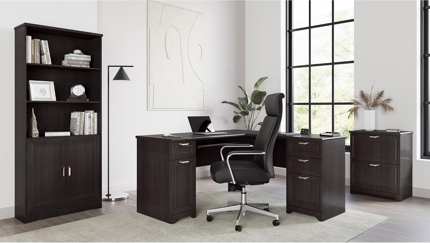 Realspace® Modern Comfort Modee Vegan Leather High-Back Executive Office Chair, Black/Chrome, BIFMA Compliant