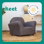 Roundy Toddler Armchair with Soft Microsuede Upholstery Durable Wooden Frame, Ergonomic Design, Fully Assembled, Comfortable Kids Chair for Ages 2-5, Ideal for Bedroom, Playroom & Daycare Use.