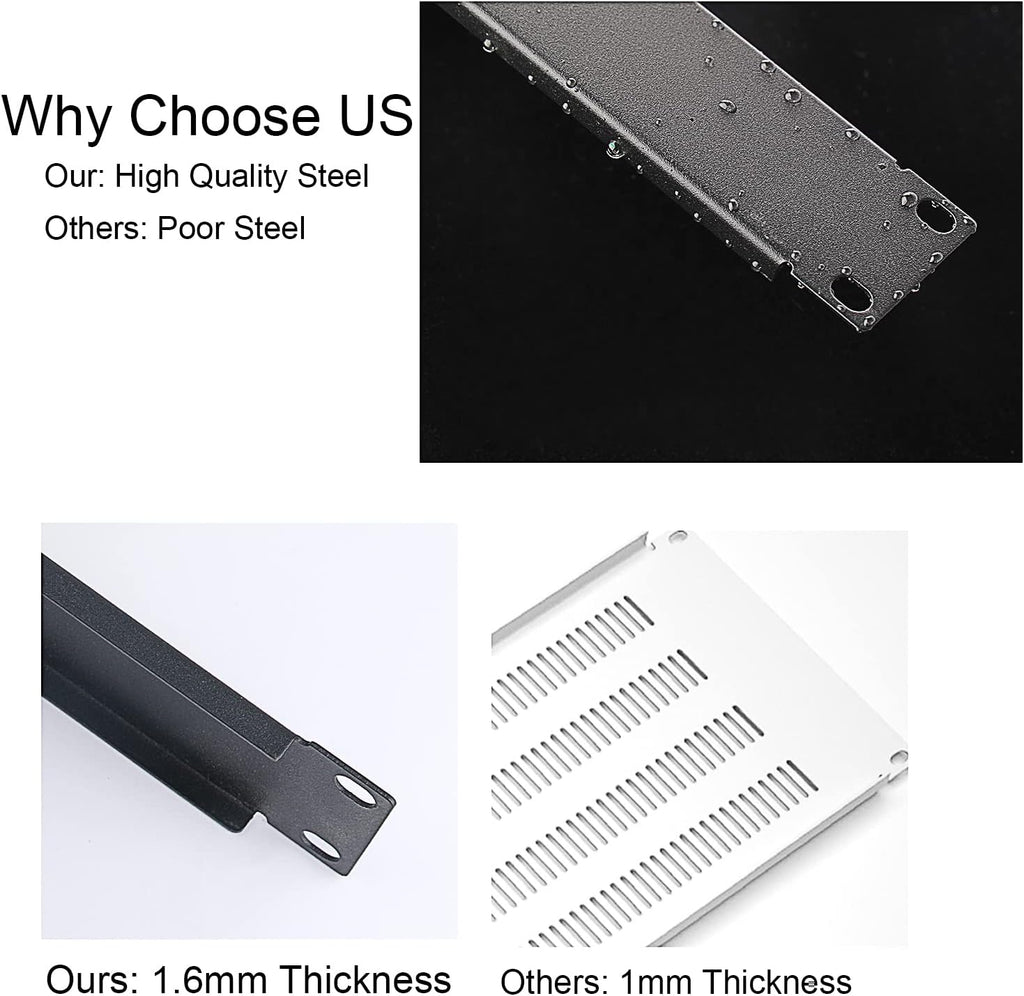 XLR HDMI Audio Rack Mount Panel, 1U D-Series Punched Metal HDMI Rack Mount Connectors for 19" Enclosure Server Computer Equipment Studio (8 Port, 1U)