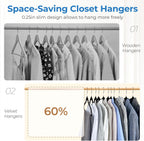 Smartor Black Velvet Hangers 50 Pack, Non Slip Clothes Hangers with Shoulder Notches, Premium Slim Space Saving Felt Hanger for Closet Organizers and Storage, Heavy Duty Hanger for Coat