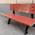 Patio Benches for Outdoors Plastic Wood Backrest Chair, Outdoor Seat, Community, Garden, Park Garden Benches for Outdoors