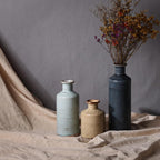 Ceramic Vase Set of 3, Crackle Glaze Decorative Flower Vases for Dried or Fresh Arrangements, Modern Farmhouse Decoration Table Shelf Centerpiece for Living Room, Dining, Fireplace, Entryway