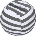 Miaowater Stuffed Animal Storage Bean Bag Chair Cover, Cotton Canvas Beanbag with Zipper for Organizing Kid's and Adults Room 24" (Grey)