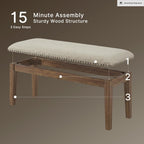 Signature Design by Ashley Moriville Casual Rustic Upholstered Dining Bench, Grey & Brown