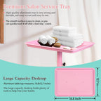 Salon Señor Pink Salon Tray with Wheels, Height Adjustable Hair Color Service Tray for Spa, Tattoo, or Home Use