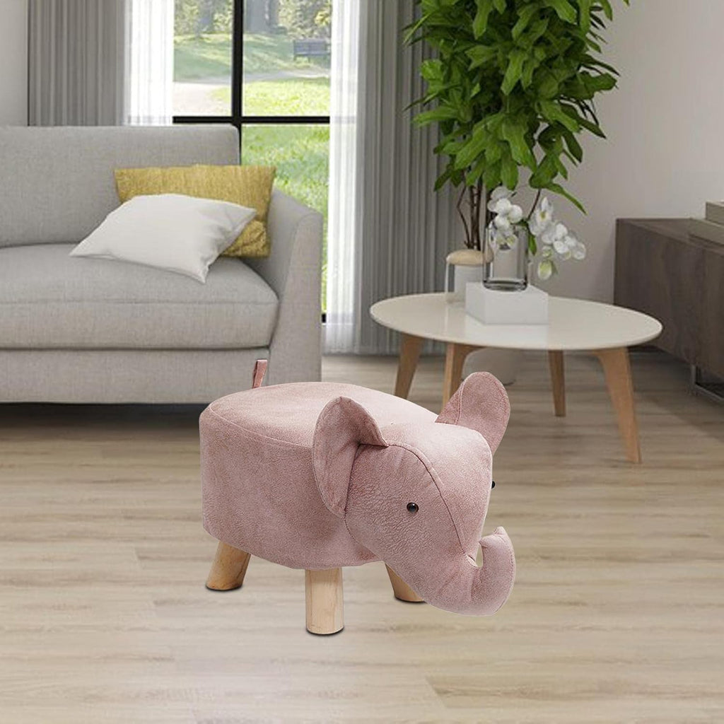 Ottoman Stool Kids Stool Animal Footstool Sofa Tea Stool for Bedroom Decor, Pink