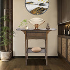 Free Standing Altar Table, Retro Chinese Style Altar Table with Drawers Meditation Table with Storage Tier and Auspicious Cloud Carving for Homes Temples Ancestral Halls (39.3x15.7x39.3 in)