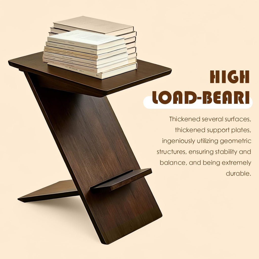 YUNMUARY-C Shaped Couch End Table,Skinny Entryway Table,Modern Wooden Nightstand,11.61 Inches Wide Walnut Slim Side Table for Bedroom,Living Room and Corners,Easy Assembly.