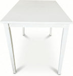 Modern 43.3 Inch Rectangular Dining Table, White Finish Solid Rubberwood