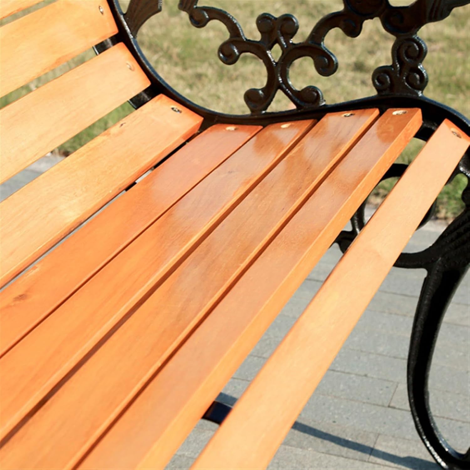 Garden Outdoor Courtyard Garden Leisure Bench, Cast Iron, Suitable for Park Courtyard Porch Balcony Seat(180cm)