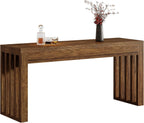Tribesigns 63-lnch Counter Height Bar Table, Farmhouse Bar Height Table, Rectangular Long Dining Pub Table for Dining Room, Home Bar, Restaurant, Rustic Brown