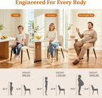Upholstered Dining Chairs Set of 4, Chenille Mid Century Modern Fabric Dining Room Chair High-Back Padded Kitchen Chairs with Padded Seat and Metal Legs for Kitchen Dining Room Restaurant Cafe, Beige