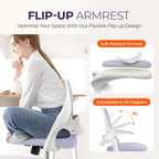 NEO CHAIR Office Desk Gaming Ergonomic Computer Chair with Lumbar Back Support Adjustable Height Swivel Rolling Wheels Flip-up Arms Mesh Chair for Home Vanity (Purple)