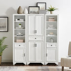 Maykoosh 3-Piece Pantry Set with Cabinets - Distressed White - Adjustable Shelves - 59.75" W x 15" D x 67.75" H