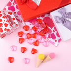 FEPITO 214Pcs Acrylic Hearts Red Pink Heart Valentines Day Vase Filler 0.87Inch Heart for Valentine's Day Table Home Decorations Wedding Decorations