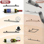 Wall Mounted Wine Rack: Horizontal Wine Holder with Sturdy Construction - Wine Racks Display for Kitchen Bar Home Dining Décor - 2 Packs