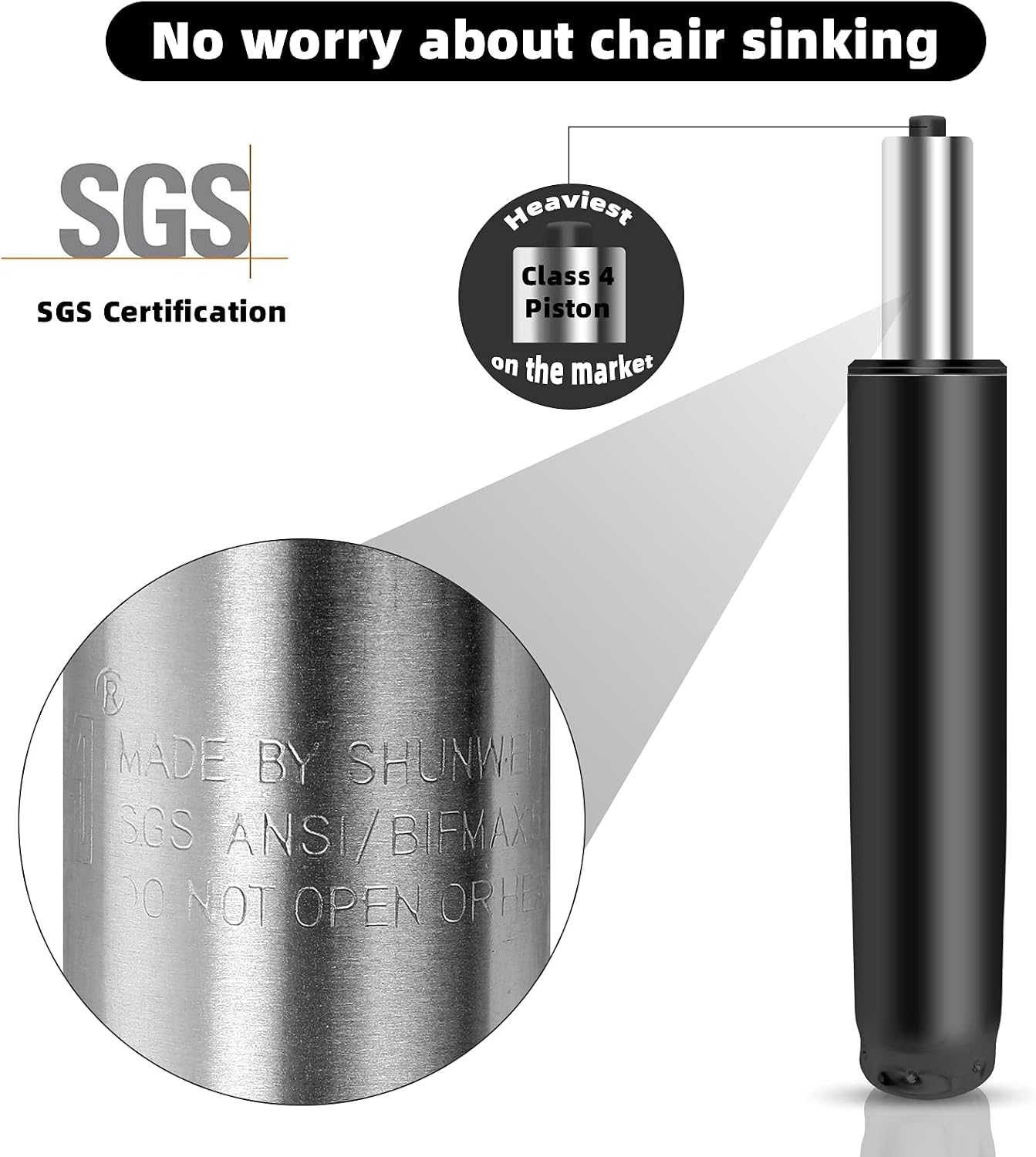 4.7 inch Office Chair Gas Lift Cylinder-Office Chair Replacement Parts,Universal Size Fits Most Chairs,Heavy Duty Gas Lift Hydraulic/Pneumatic Piston for Office Chair