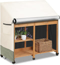 Outdoor Garden Potting Bench Table Cover with Split Zipper,Heavy 600D Duty Waterproof Anti-UV All Weather Protection,47" x 20" x 47" -Beige