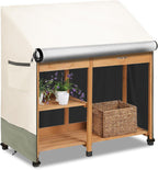 Outdoor Garden Potting Bench Table Cover with Split Zipper,Heavy 600D Duty Waterproof Anti-UV All Weather Protection,47" x 20" x 47" -Beige
