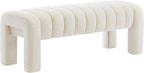 43.3" Bedroom Bench, Upholstered Entryway Bench, Modern End of Bed Ottoman with Solid Wood Legs and Adjustable Foot Pegs for Entryway, Dining Room and Living Room (Beige Linen)