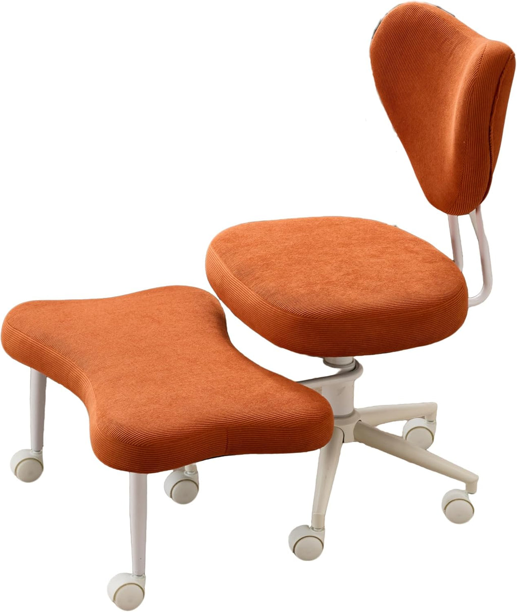 Meditation Chair, an Ergonomic Cross-Legged Seating Chair with Lumbar Support and a Height-Adjustable seat Cushion, Ideal for People Engaged in high-Intensity Office Work. Orange