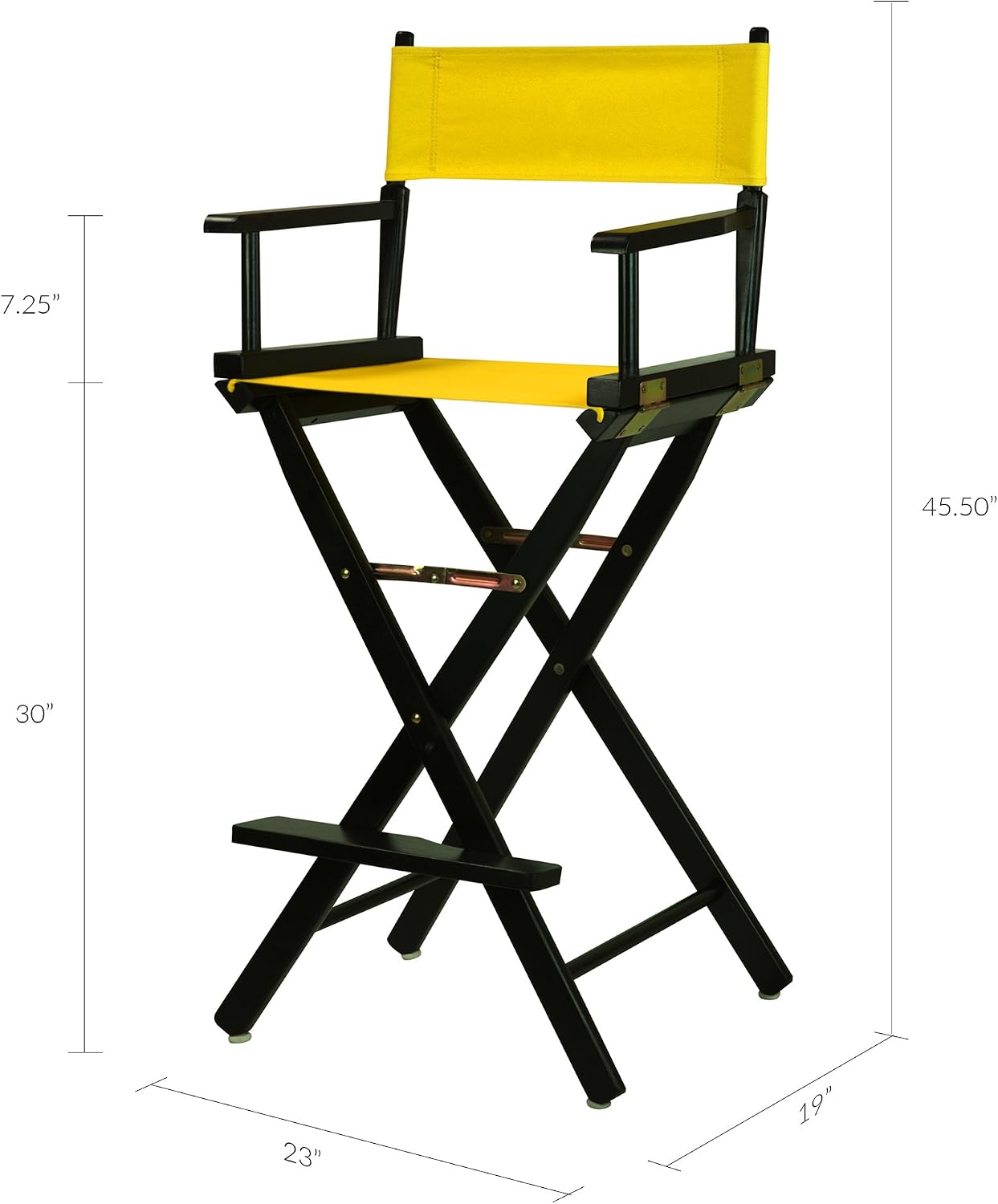 Casual Home 230-02/021-34 Director Chair 30" - Bar Height BlackFrame/Gold Canvas