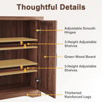 Memobarco Fluted Buffet Cabinet with Storage Accent Sideboard,Modern Credenza with 4 Doors & Adjustable Shelves,Wood Coffee Bar Table Console for Dining Room Kitchen Living Room Entryway, Walnut