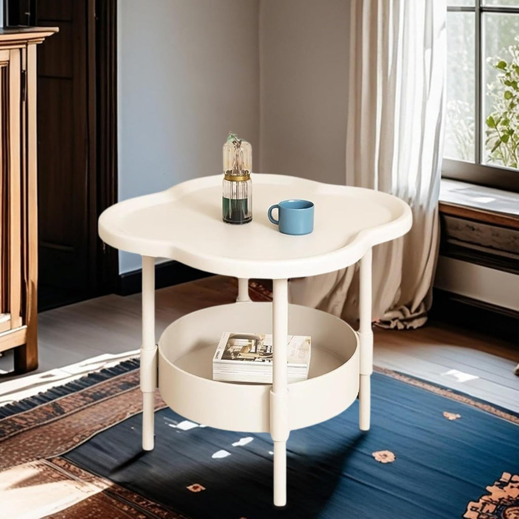 Small Petal-Shaped Side Table, Kids Nightstand, Small Bedside Table, Bedside Shelf, Bathroom Table, Mini Night Stand, Side Table for Bedroom Living Room Bedroom Bathroom