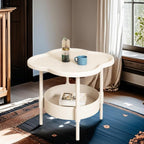 Small Petal-Shaped Side Table, Kids Nightstand, Small Bedside Table, Bedside Shelf, Bathroom Table, Mini Night Stand, Side Table for Bedroom Living Room Bedroom Bathroom