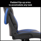 RS Gaming™ RGX Faux Leather High-Back Gaming Office Chair, Black/Blue, BIFMA Compliant