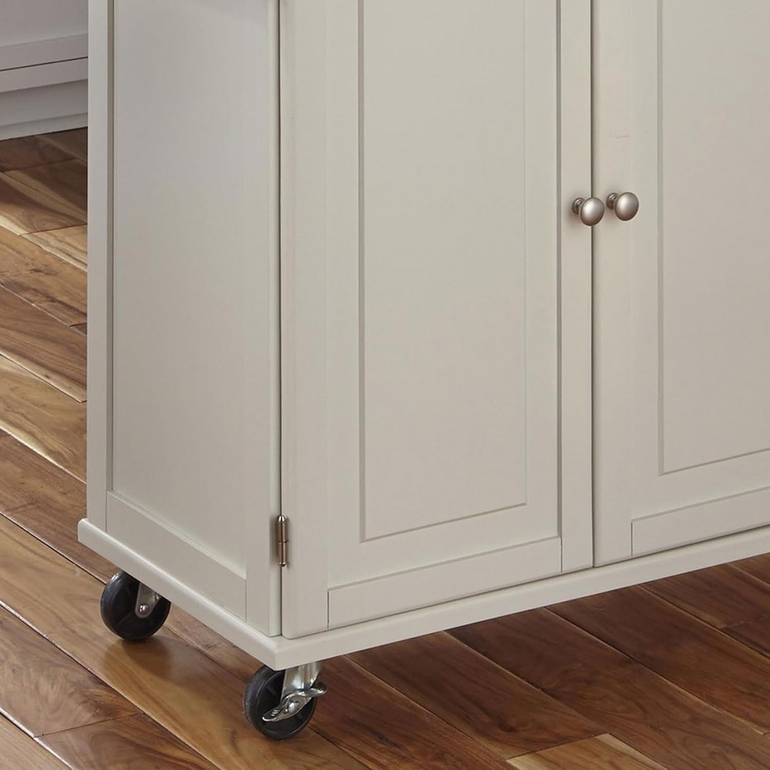 53.5" Kitchen Island Cart with Storage, Rolling Kitchen Cart on Wheels with Stainless Steel Top, Mobile Prep Station with Drawers, Cabinets, Adjustable Shelves & Towel Rack, Solid Wood, Off White