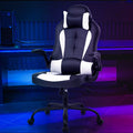 FDW Gaming Chair Racing Style Office Chair High Back Desk Chair Executive PU Leather Rolling Task Swivel Computer Chair with Lumbar Support Headrest, White