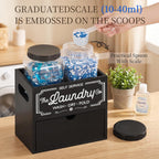 Laundry Pods Container and Dryer Sheet Holder for Laundry Room Organization&Decor, Detergent Powder Container Include 2 Plastic Jars with Lids for Powder, Pods, Scent Booster Beads
