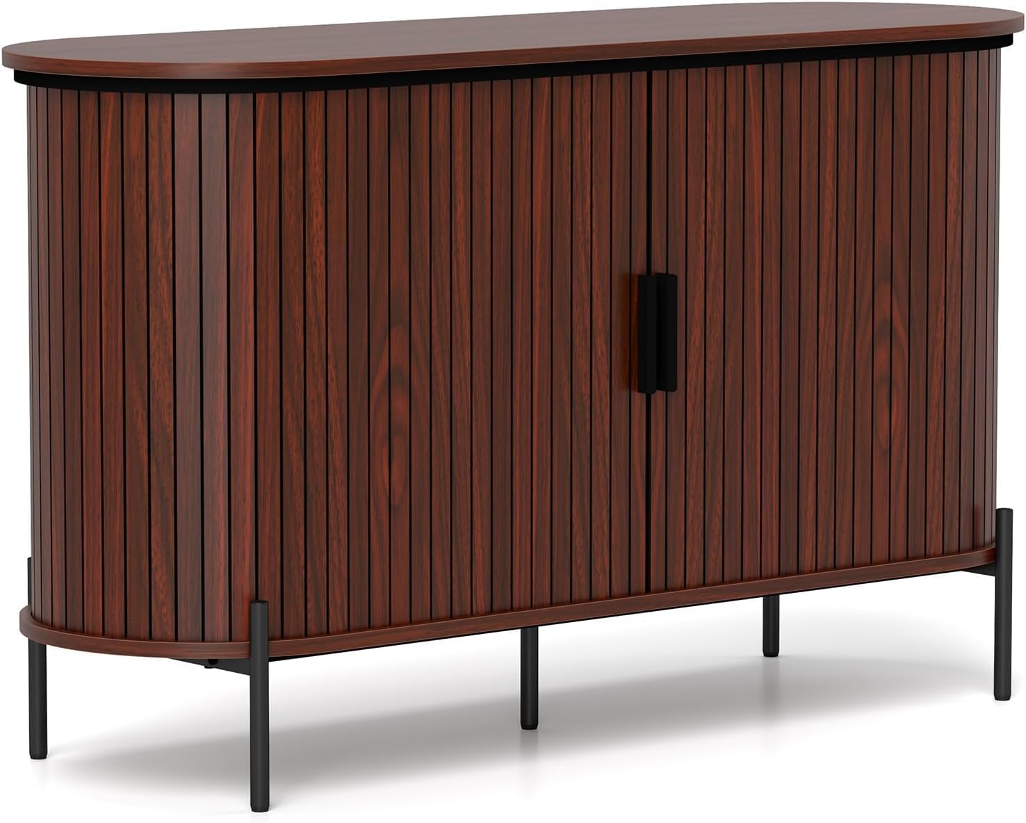 Simore Sideboard Buffet Cabinet with Storage, 47.2" Fluted Buffet Storage Cabinet with Doors and Adjustable Shelves,Entryway Cabinet for Living Room, Dining Room,Walnut