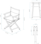 Casual Home Director's Chair,Black Frame/Black Canvas,18" - Classic Height