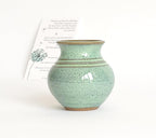 Handmade Dandelion Flower Pot for New Mommy to Be - Miniature Pottery Vase for Baby Shower Favor Presents Green (Miniature Vase w/Gift Bag)