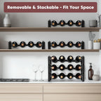 Stackable Wine Rack Countertop, 4 Bottles Wine Bottle Holder for Inside Cabinet, Small Tabletop Wine Holder Stand for Pantry Bar, 1-Tier Angle Adjustable Wine Bottle Rack for Tight Spaces