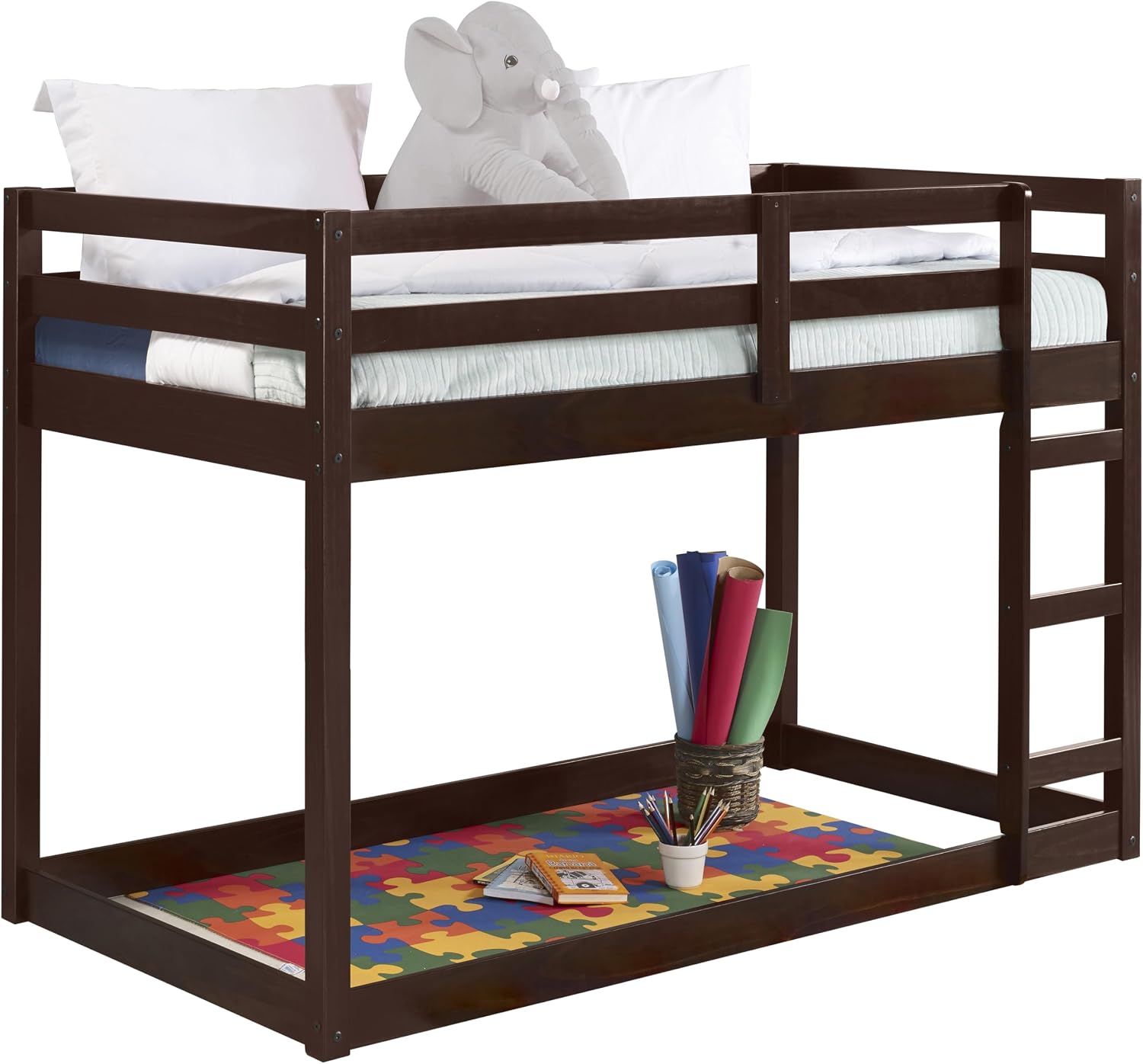 Espresso Twin Loft Bed with Ladder