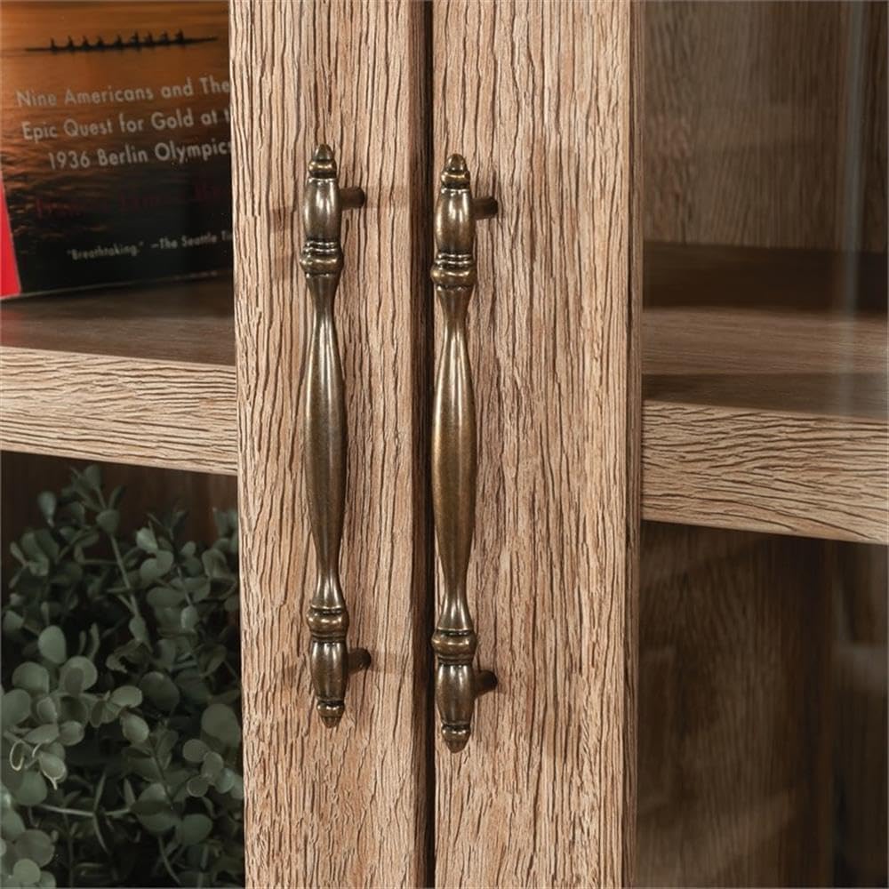 Sauder Rollingwood Engineered Wood Library Hutch in Brushed Oak Finish