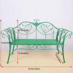 Bench，Outdoor Bench，Garden Bench Butterfly Cast Iron Metal with Armrests for Garden, Park,Yard, Patio, Porch(Yellow)