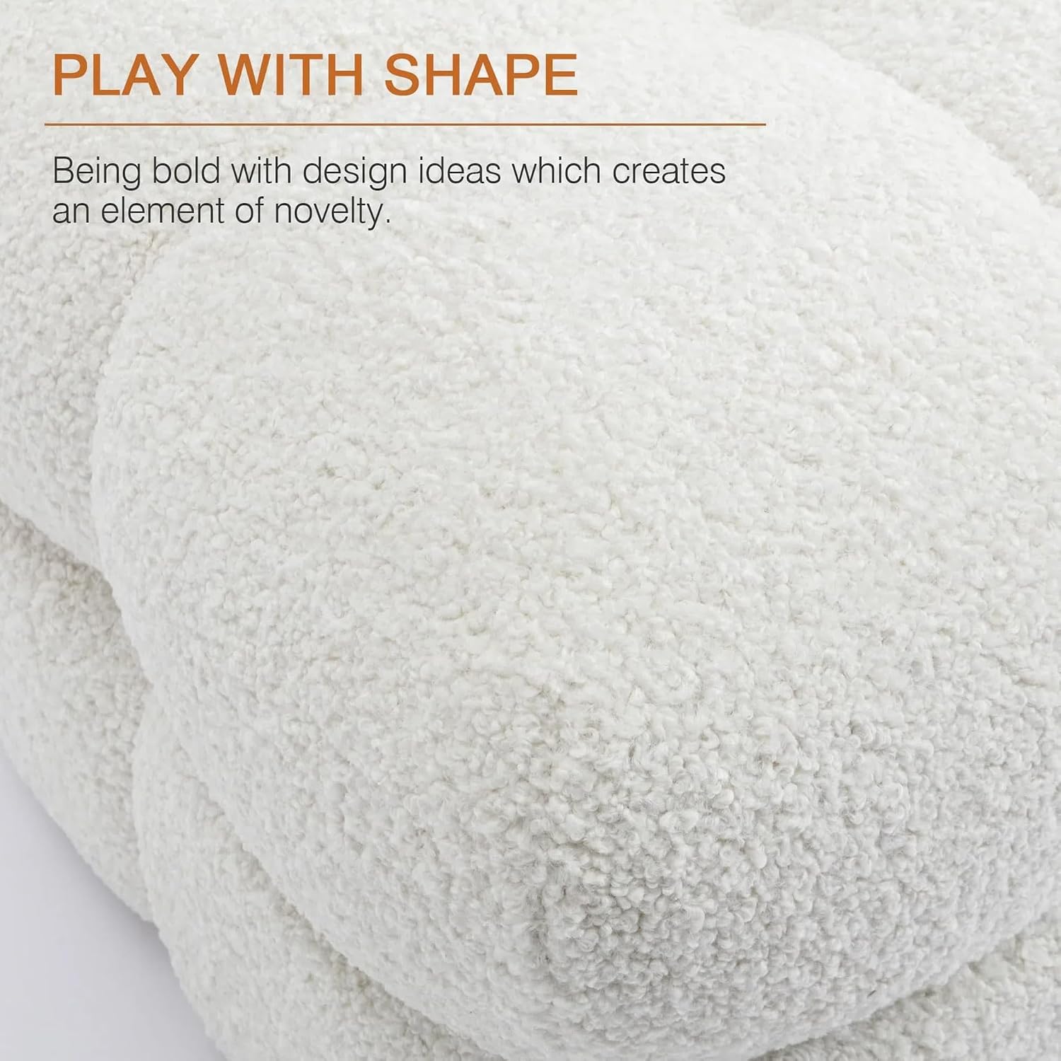 Zesthouse Square Pouf Ottomans Set of 2, Modern Backless Vanity Stool for Bedroom, White Fuzzy Foot Rest for Couch, Upholstered Tufted Footstool, Sherpa Fabric Ottoman Coffee Table for Living Room