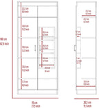 Pantry Double Door Cabinet, Storage Locker with Five Shelves,Three Interior Door Shelves,for Kitchen Home