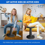 Gpack-pro Kids Wobble Stool 2-Pack – Improves Focus Attention – Non-Slip Base - Wiggle Chair Active Flexible Seating for Preschool Kindergarten Elementary School 17.7-Inch High (Black)