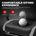 EXRACING Gaming Chair with Footrest, Ergonomic Computer Chair 350lbs High Back for Adults, Height Adjustable Video Game Chair with Headrest and Lumbar Support, 360° Swivel, PU Leather, Grey