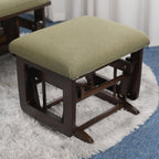 Joli Deluxe Glider Chair and Ottoman Set (Green Fabric and Walnut Frame)