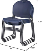 OEF Furnishings OEF855-CL/4 Ultra Compact Commercial Stack Chair (Navy Blue, 4-Pack)