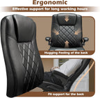 ZZW Executive Office Chair w/Flip-Up Arms Managerial Home Desk Chair w/Lumbar Support Adjustable PU Leather Ergonomic Computer Chair