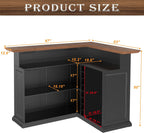 GDLF L-Shaped Home Bar Cabinet with Fridge Space, Oversized Basement Bar | Basement & Man Cave Bar, Seats 5+ Guests, Premium Wood-Grain Finish, Sculpted Edge Details, Fridge Space & Wine Storage
